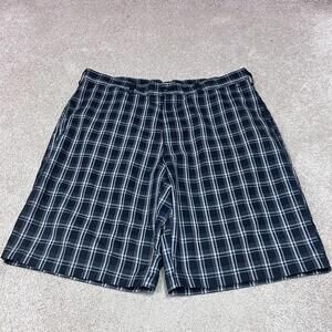 PGA Tour Shorts Men’s Black White Plaid Pockets Size 36